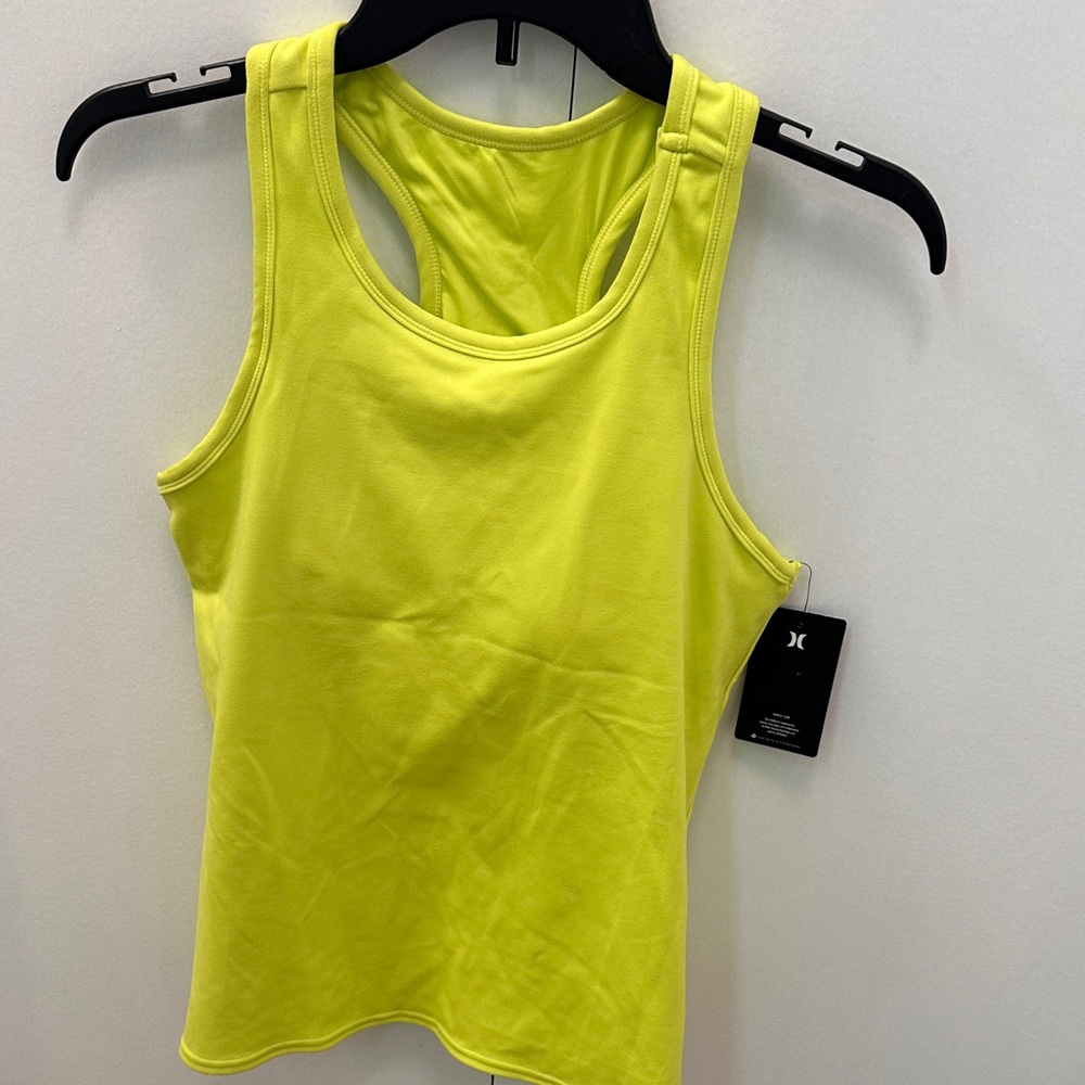Women's HurleyYellow Tank Top size size medium with built-in bra